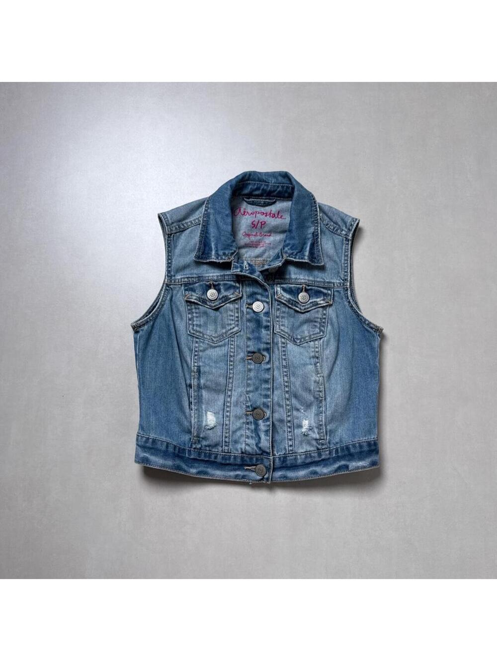 Y2K Aeropostale Denim 00s Vintage Vest Jacket